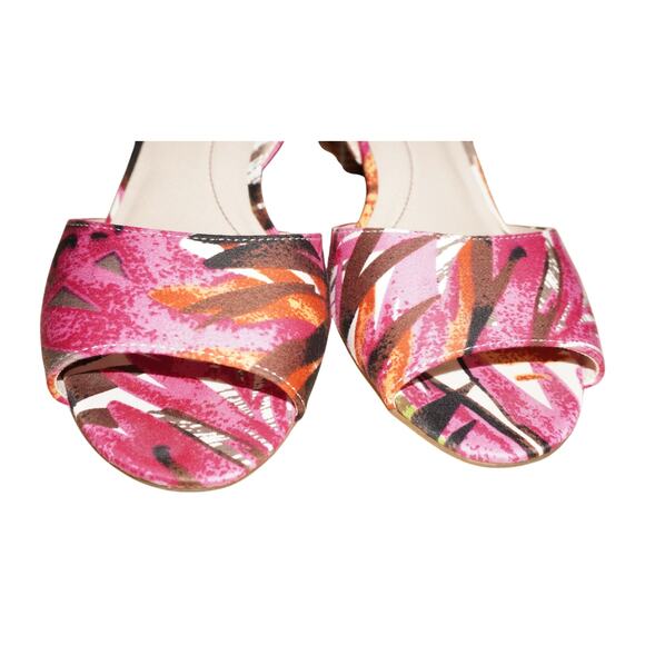 Kelly & Katie Rosetta Sandals 9.5M Pink Multi Block Heel Ankle Strap Floral - Picture 5 of 7